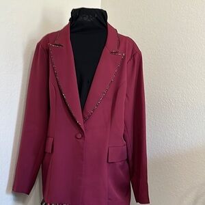 Elegant Burgundy Women's Blazer